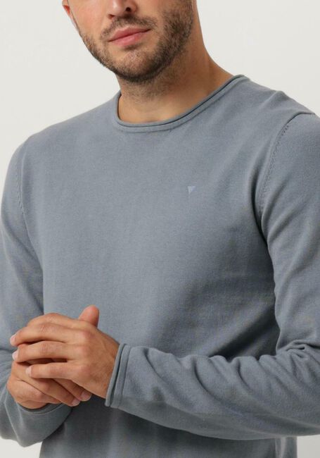Blaue PUREWHITE Pullover GARMENT DYE KNIT WITH ROUND NECK - large