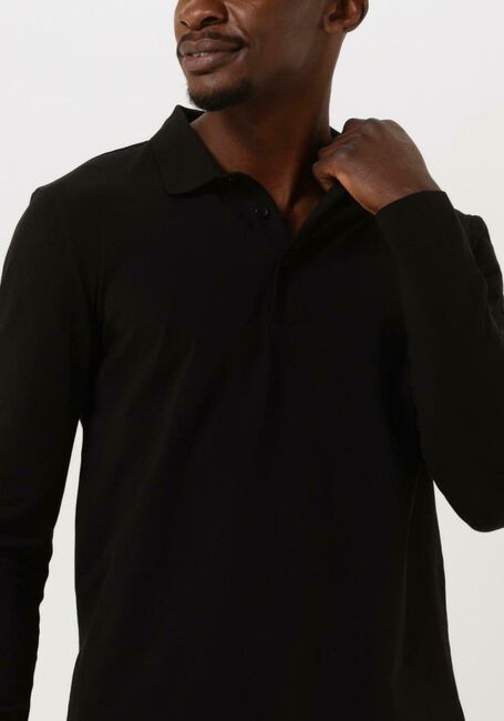 Schwarze PUREWHITE Polo-Shirt POLO LONG SLEEVE WITH LOGO TAPE ON SLEEVE - large