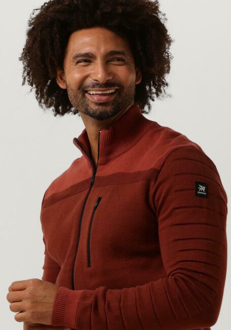 Rote VANGUARD Strickjacke ZIP JACKET COTTON BONDED - large
