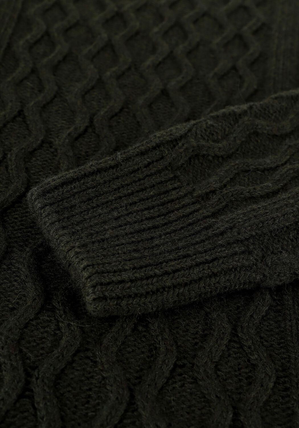 Olive FOR&Eacute;T Pullover GROW WOOL CABLE KNIT - large