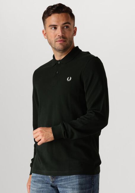 Olive FRED PERRY Polo-Shirt LONG SLEEVE PLAIN FRED PERRY SHIRT - large