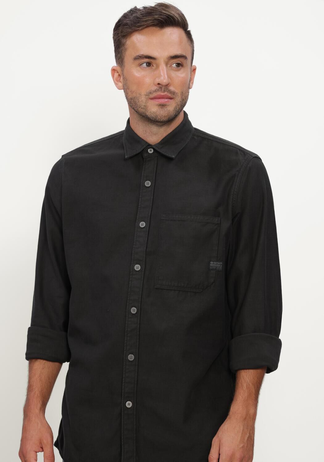 Schwarze G-STAR RAW Blusen REGULAR 1-PKT SHIRT L\S - large