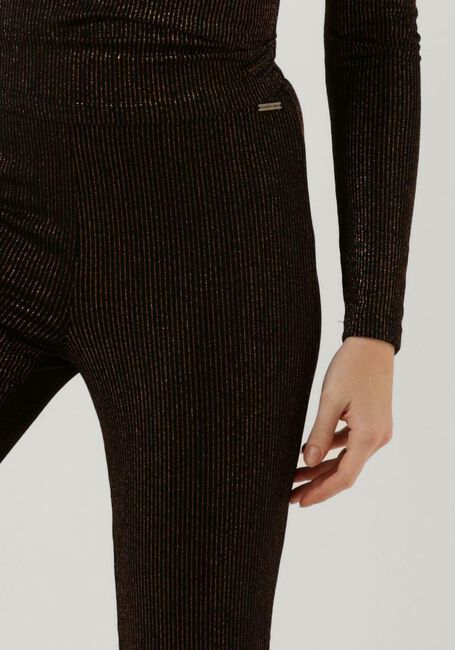 Schwarze COLOURFUL REBEL Schlaghose JOLIE METALLIC STRIPE FLARE PANTS - large