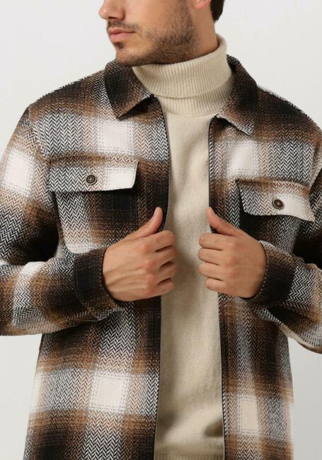 Braune ANERKJENDT Overshirt AKOSCAR CHECK OVERSHIRT - large