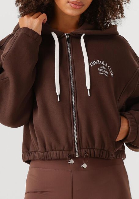 Braune THE LOLA CLUB Sweatshirt MAYA ZIP THROUGH HOODIE - large