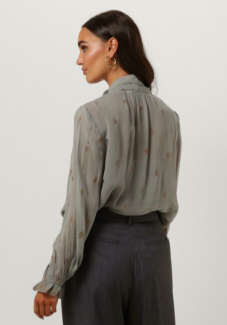Graue SCOTCH & SODA Blusen EMBROIDERED TOP WITH TIE NECK - large