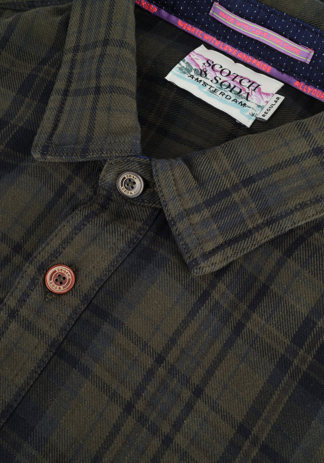 Dunkelgr&uuml;n SCOTCH & SODA Casual-Oberhemd REGULAR-FIT CHECKED FLANNEL SHIRT - large