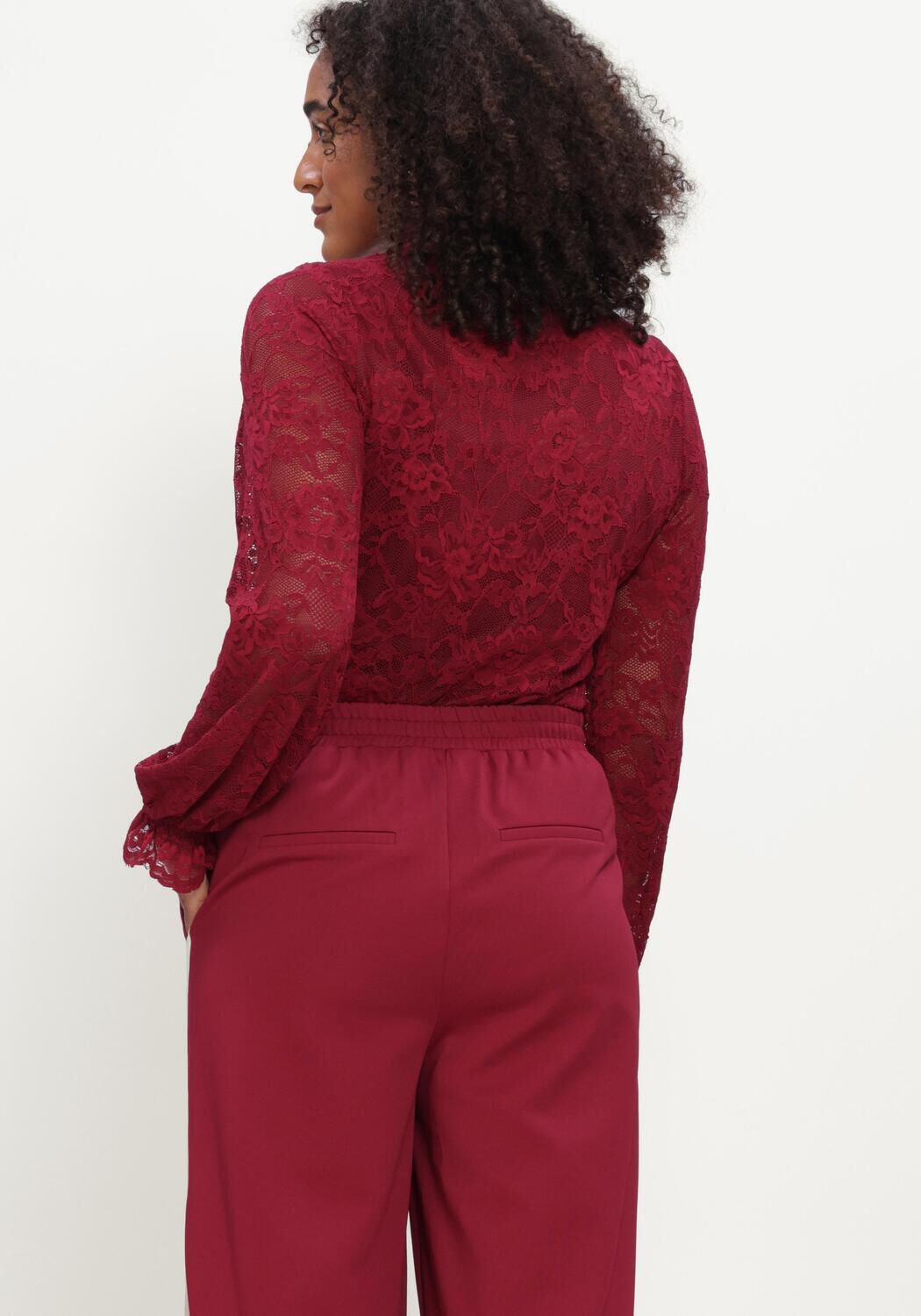 Bordeaux POM AMSTERDAM Blusen RUBY LACE BURGUNDY RED - large