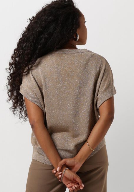 Braune SUMMUM Top OVERSIZED SLEEVELESS SWEATER SHIMMERING LUREX KNIT - large