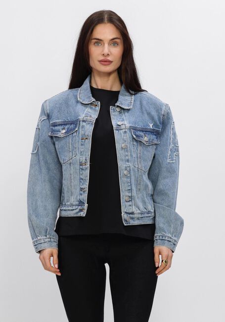 Hellblau ALIX THE LABEL Jeansjacke LADIES WOVEN SOFT DENIM PATCH JACKET - large