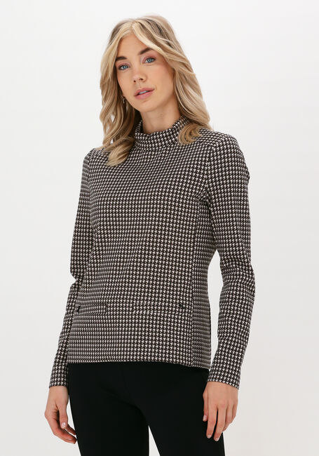 Braune VANILIA Langarmshirts PIUED DE POULE TOP - large