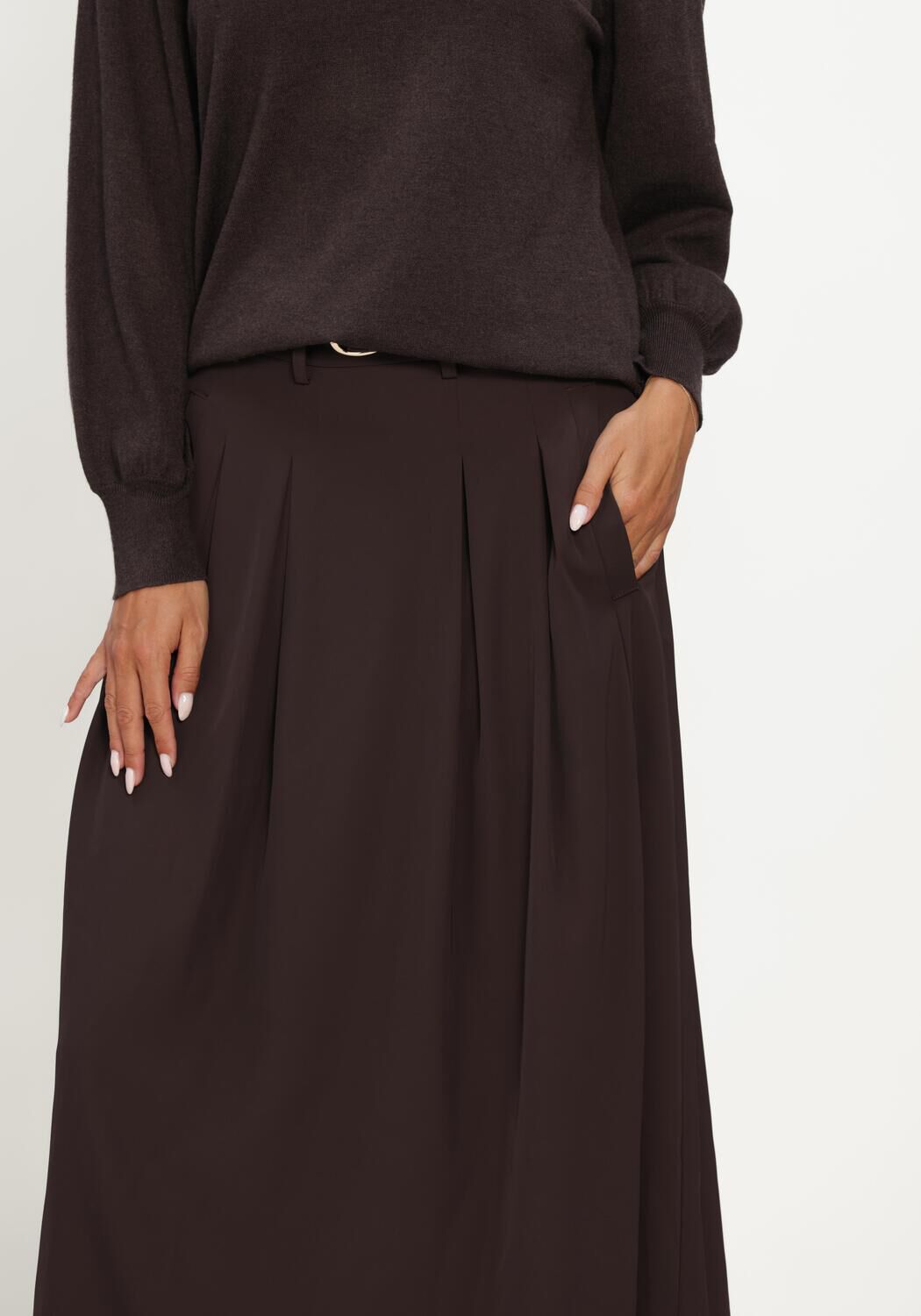 Braune CO'COUTURE Maxirock ALINICC ANYA PLEAT SKIRT - large