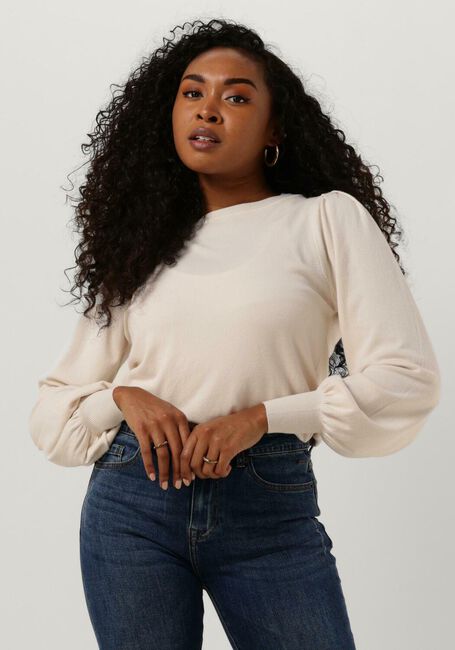 Ecru SUMMUM Pullover PUFFY SLEEVE SWEATER BASIC KNIT (7S550) - large