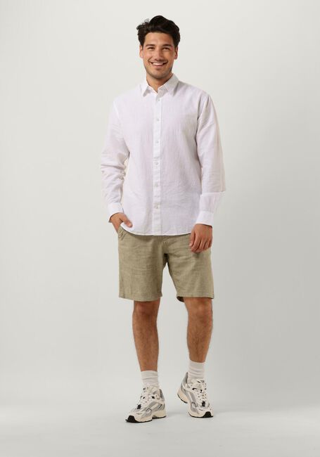Weiße SELECTED MEN Klassisches Oberhemd SLHSLIMNEW-LINEN SHIRTS LS CLASSIC W - large