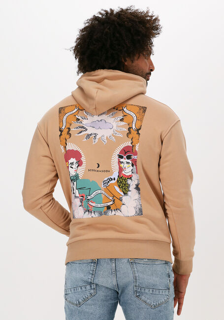 Beige SCOTCH & SODA Sweatshirt 164108 - UNISEX - HOODY WITH " - large