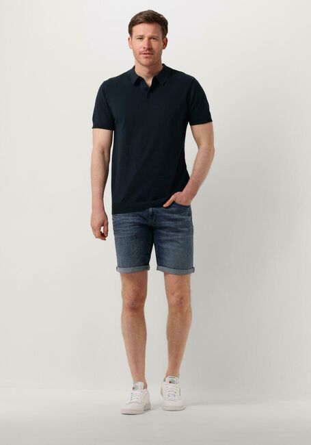 Dunkelblau PURE PATH Polo-Shirt KNIT POLO WITH CHESTPRINT - large