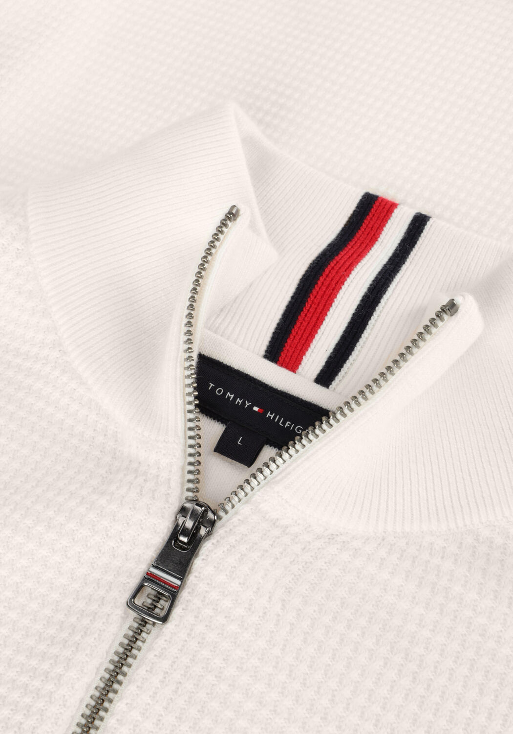 Wei&szlig;e TOMMY HILFIGER Pullover REFINED STRUCTURE ZI - large