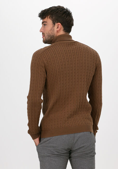 Braune SELECTED MEN Rollkragenpullover SLHAIKO LS KNIT CABLE ROLLNECK - large