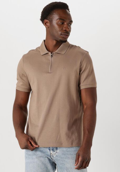 Braune CALVIN KLEIN Polo-Shirt LIQUID TOUCH WELT ZIP POLO - large