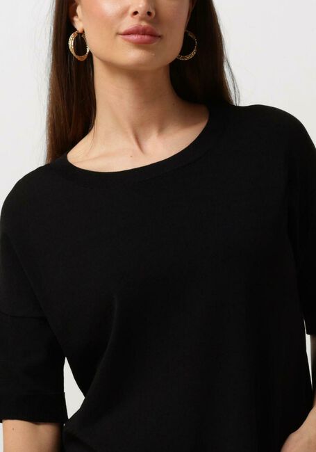 Schwarze SELECTED FEMME T-shirt SLFWILLE SS KNIT O-NECK - large