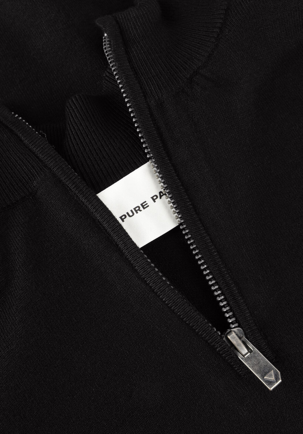 Schwarze PURE PATH Pullover ESSENTIAL KNITWEAR HALFZIP SWEATER - large