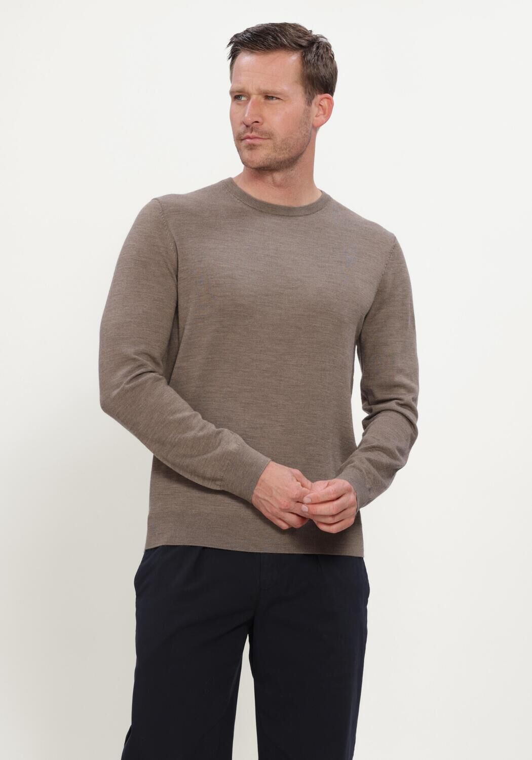 Taupe PROFUOMO Pullover PULLOVER CREW NECK EXTRAFINE MERINO - large