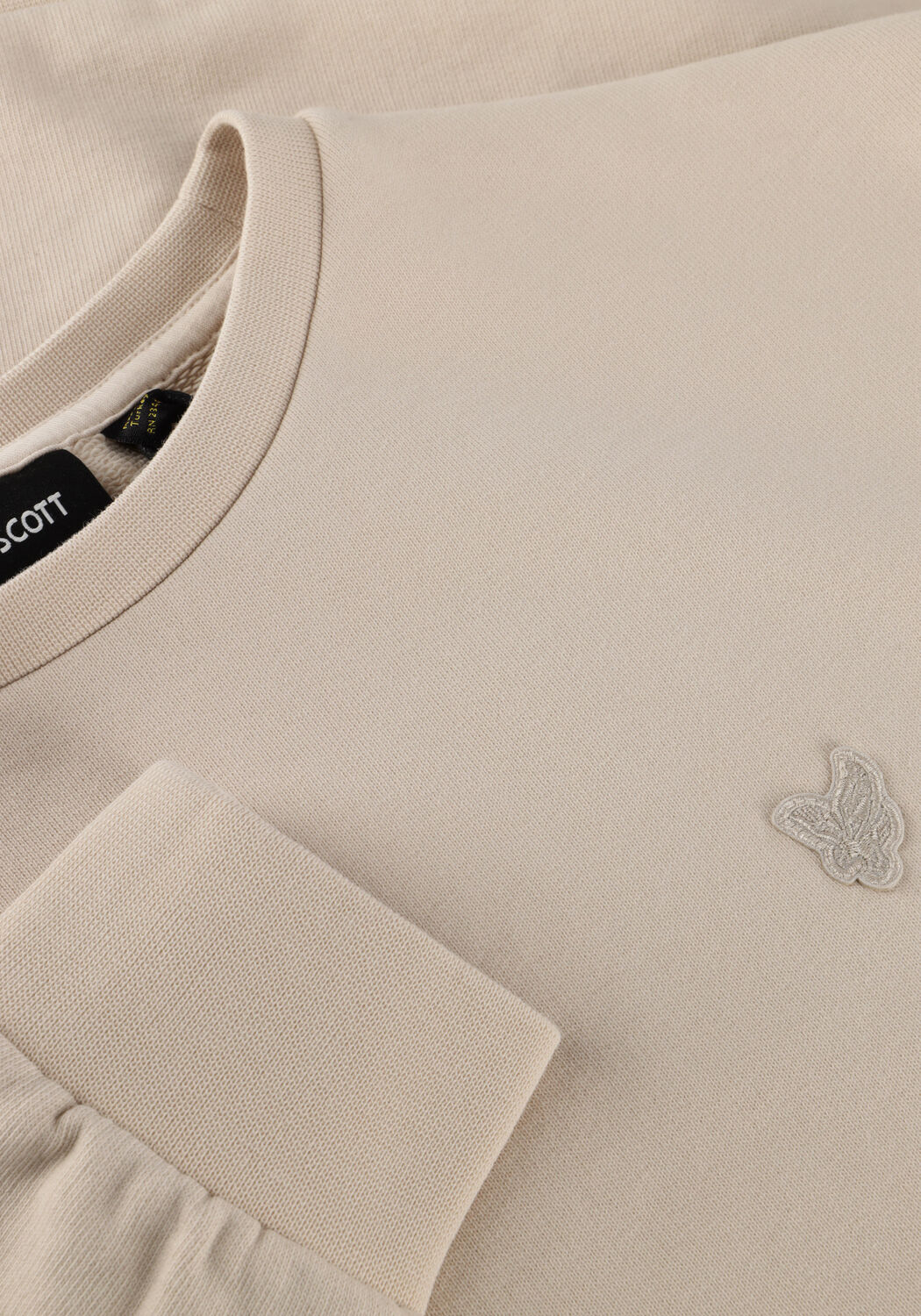 Beige LYLE & SCOTT Pullover HEAVY WEIGHT DROP SHOULDER CREW NECK - large