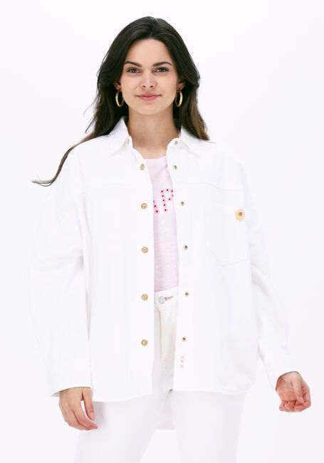 Weiße SCOTCH & SODA Jeansjacke WHITE DENIM OVERSHIRT WITH WESTERN DETAILSDE - large