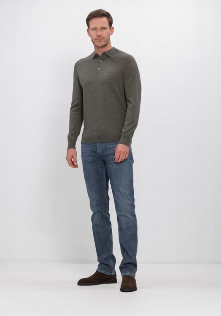 Khaki PROFUOMO Pullover POLO LS EXTRAFINE MERINO - large