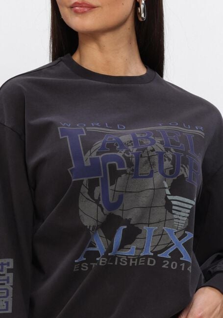 Schwarze ALIX THE LABEL Top LADIES KNITTED LABEL CLUB LONGSLEEVE T-SHIRT - large