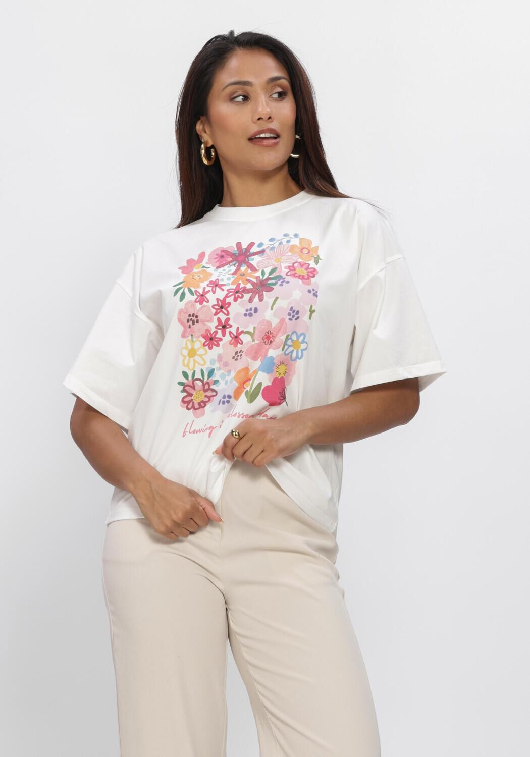 Ecru YDENCE T-shirt T-SHIRT BLOSSOM DAYS - large