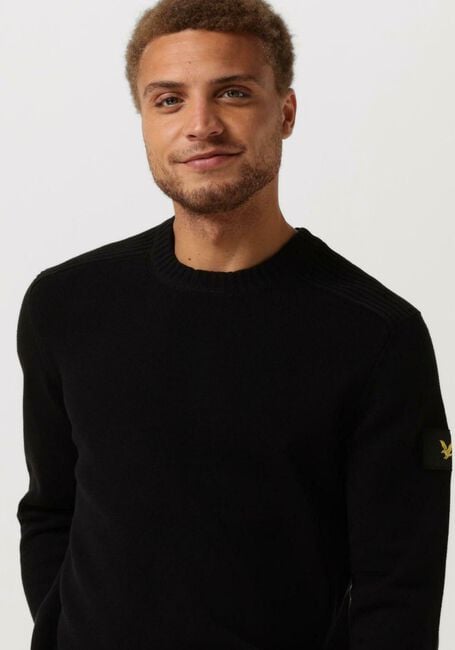 Schwarze LYLE & SCOTT Pullover SHOULDER DETAIL CREW NECK KNIT - large