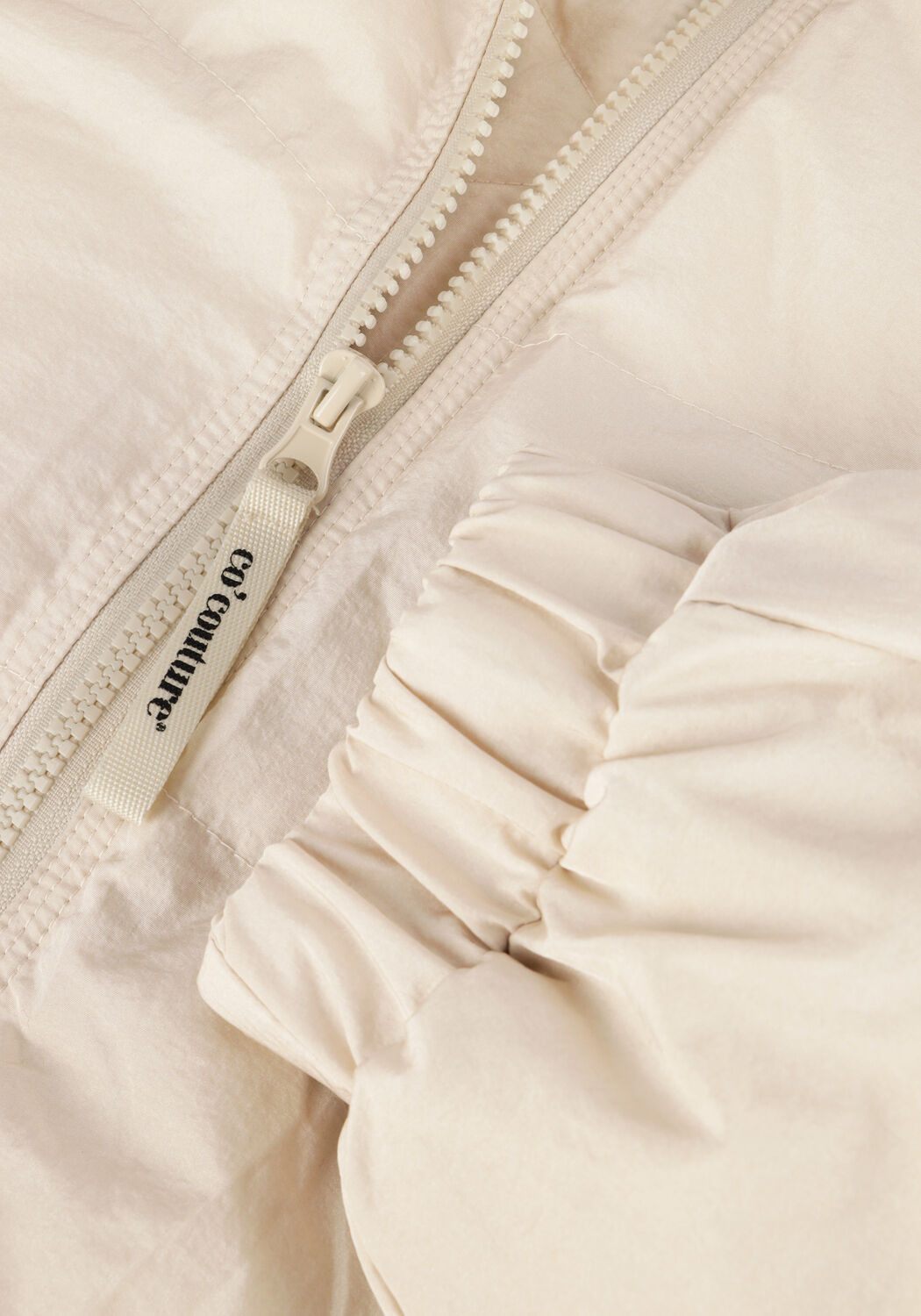 Beige CO'COUTURE Wattierte Jack FROSTY CROP PURR JACKET - large