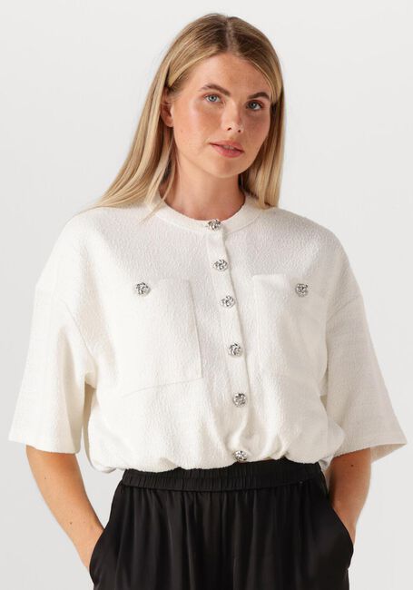 Creme ALIX THE LABEL Strickjacke LADIES KNITTED BOUCLE CARDIGAN - large
