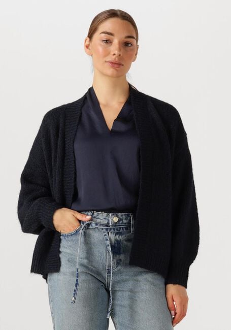 Blaue SUMMUM Strickjacke PUFF SLEEVE CARDIGAN COZY MELANGE KNIT - large