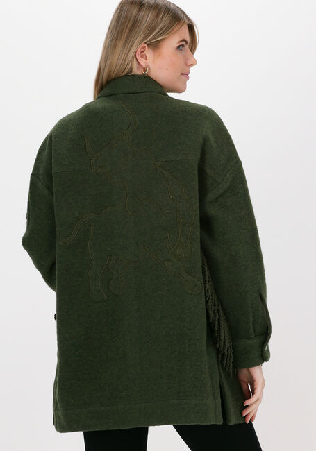 Dunkelgr&uuml;n ALIX THE LABEL M&auml;ntel FELTED WOOL JACKET - large