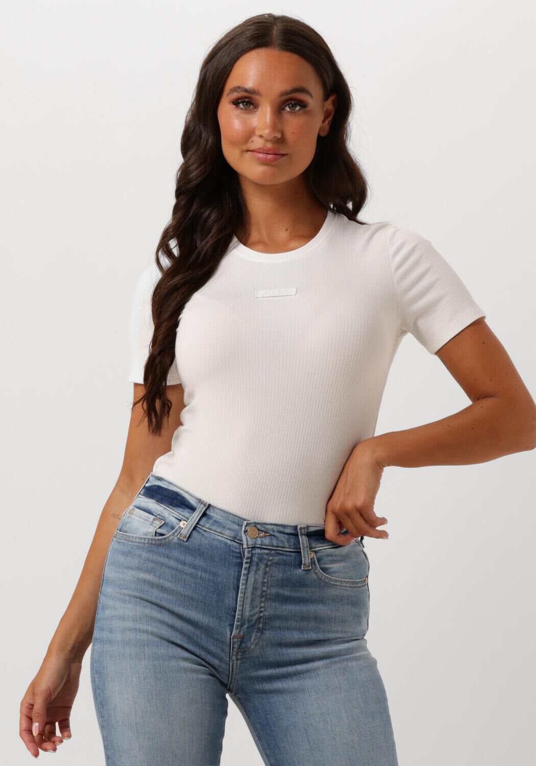 weiBe alix the label t shirt ladies knitted fitted rib t shirt
