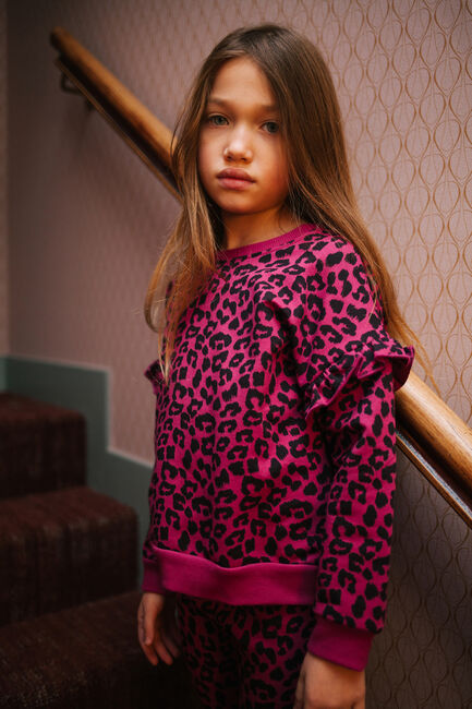 Rosane DAILY BRAT Sweatshirt LEOPARD RUFFLE SWEATER ORELA PURPLE - large