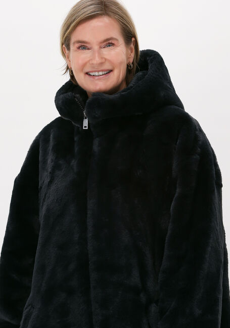 Schwarze UGG Fake-Fur-Jack W KOKO OVERSIZED FAUX FUR COAT - large