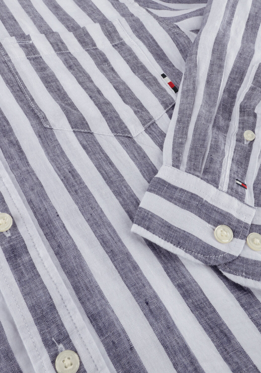 Blaue TOMMY HILFIGER Casual-Oberhemd BRETON LINEN STRIPE CF SHIRT - large