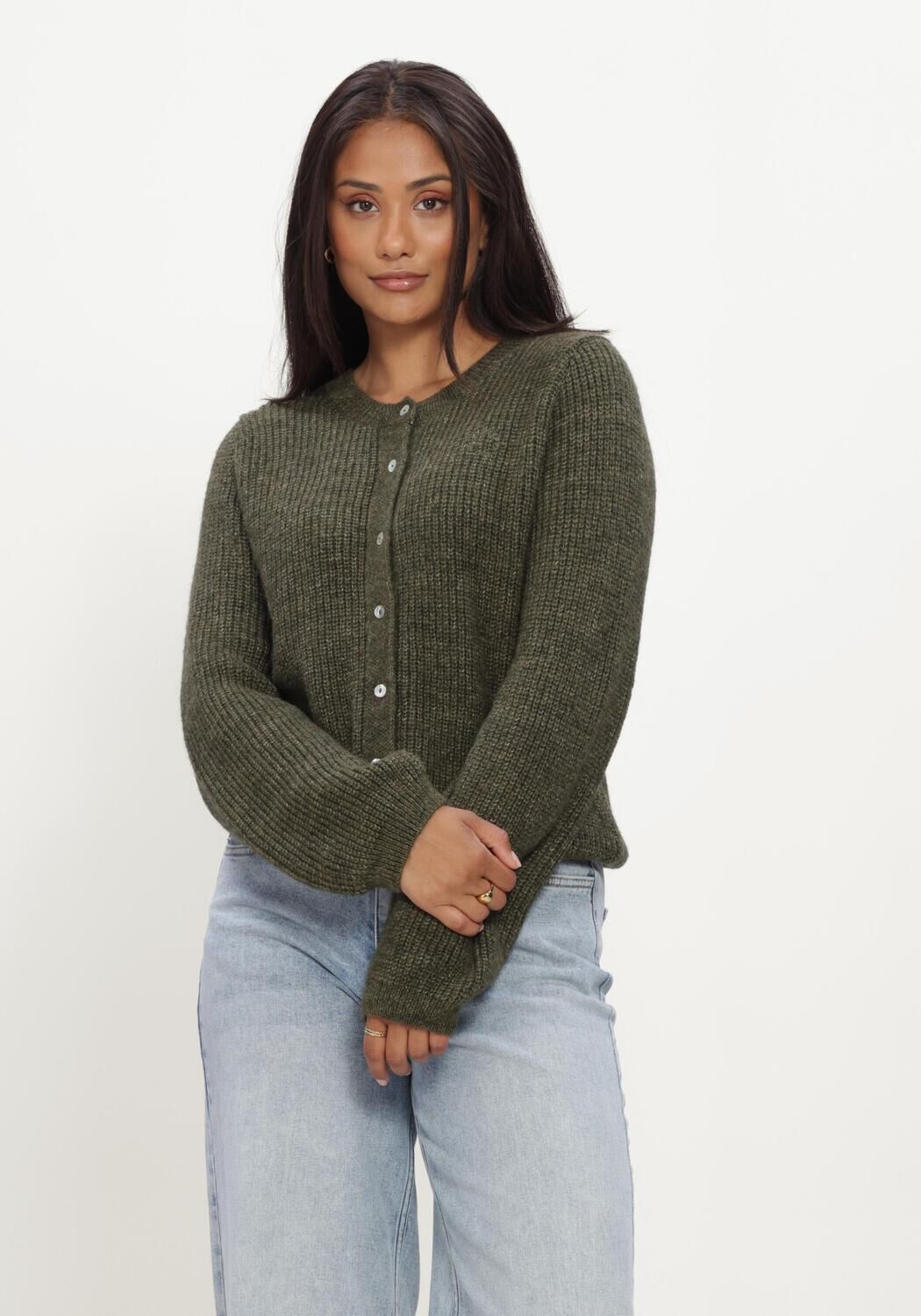 Dunkelgr&uuml;n MODSTR&Ouml;M Pullover CRISMD CARDIGAN - large