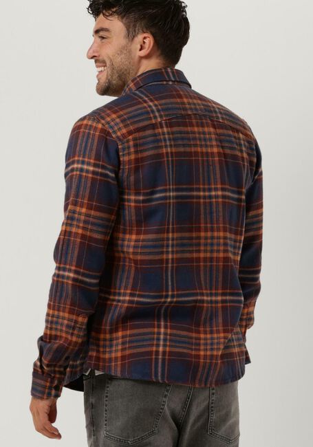 Blaue CAST IRON Casual-Oberhemd LONG SLEEVE SHIRT BRUSHED TWILL CHECK REGULAR FIT - large
