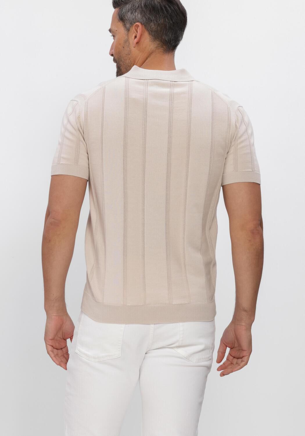Beige GENTILUOMO Polo-Shirt POLO NO BUTTONS SS - large