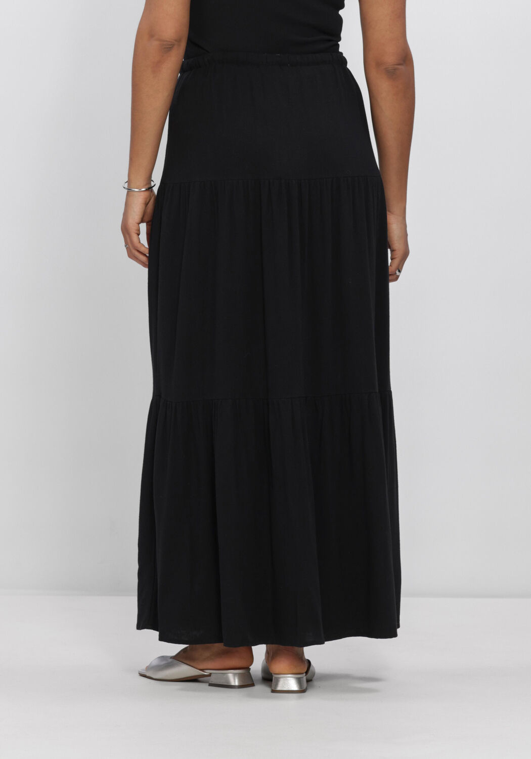 Schwarze OBJECT Maxirock OBJSANNE MW LONG LAYER SKIRT - large