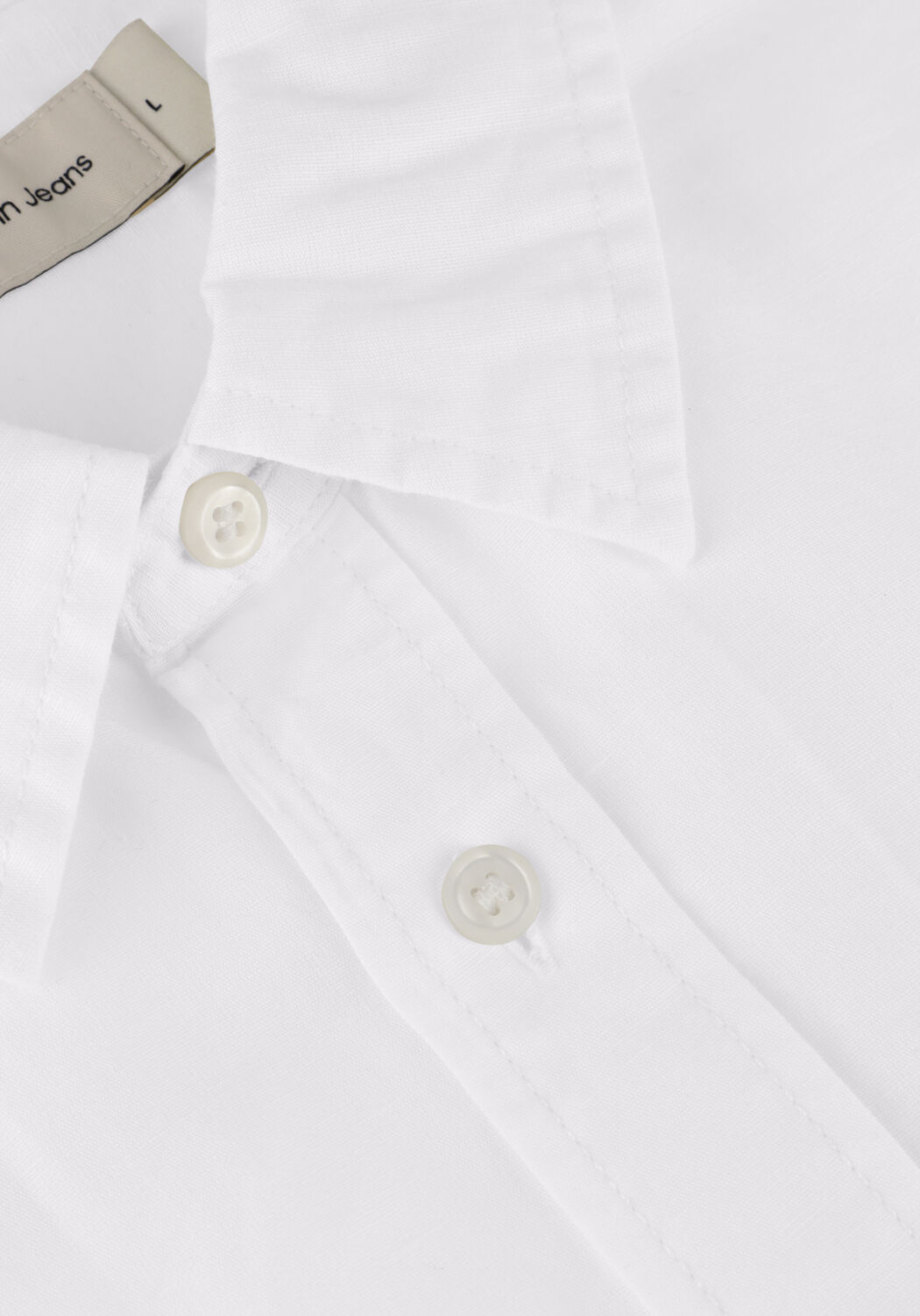 Wei&szlig;e CALVIN KLEIN Casual-Oberhemd LINEN COTTON S/S SHIRT - large