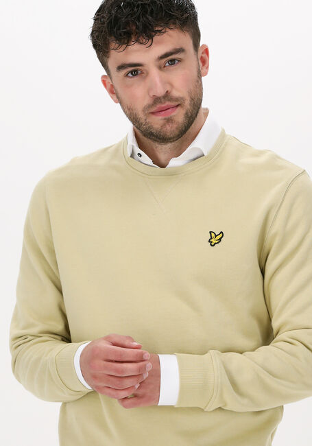 Olive LYLE & SCOTT Pullover CREW NECK SWEATSHIRT - large