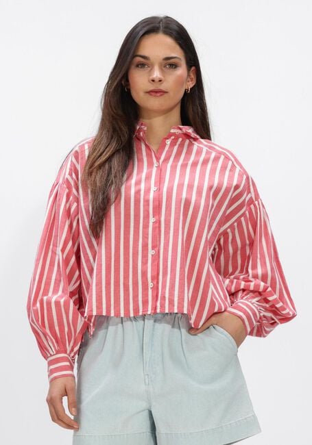 Rote BY-BAR Blusen SARAH SHORT STRIPE BLOUSE - large