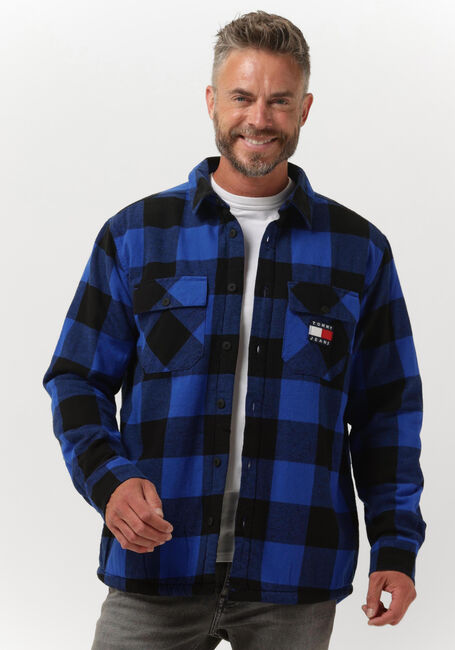 Blaue TOMMY JEANS Overshirt TJM SHERPA FLANNEL OVERSHIRT - large