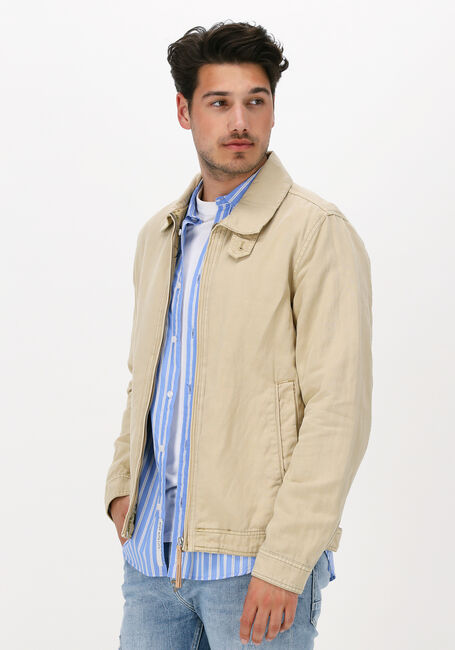 Camelfarbene SCOTCH & SODA Jack SHORT GARMENT-DYED COTTON-LINEN JACKET - large