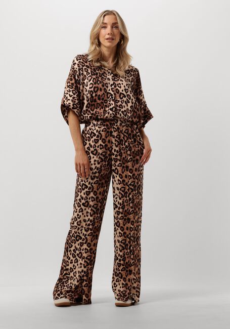 Braune ALIX THE LABEL Blusen LADIES WOVEN TWILL LEOPARD BOXY BLOUSE - large